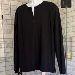 John Varvatos Textured Black Long Sleeve Shirt
